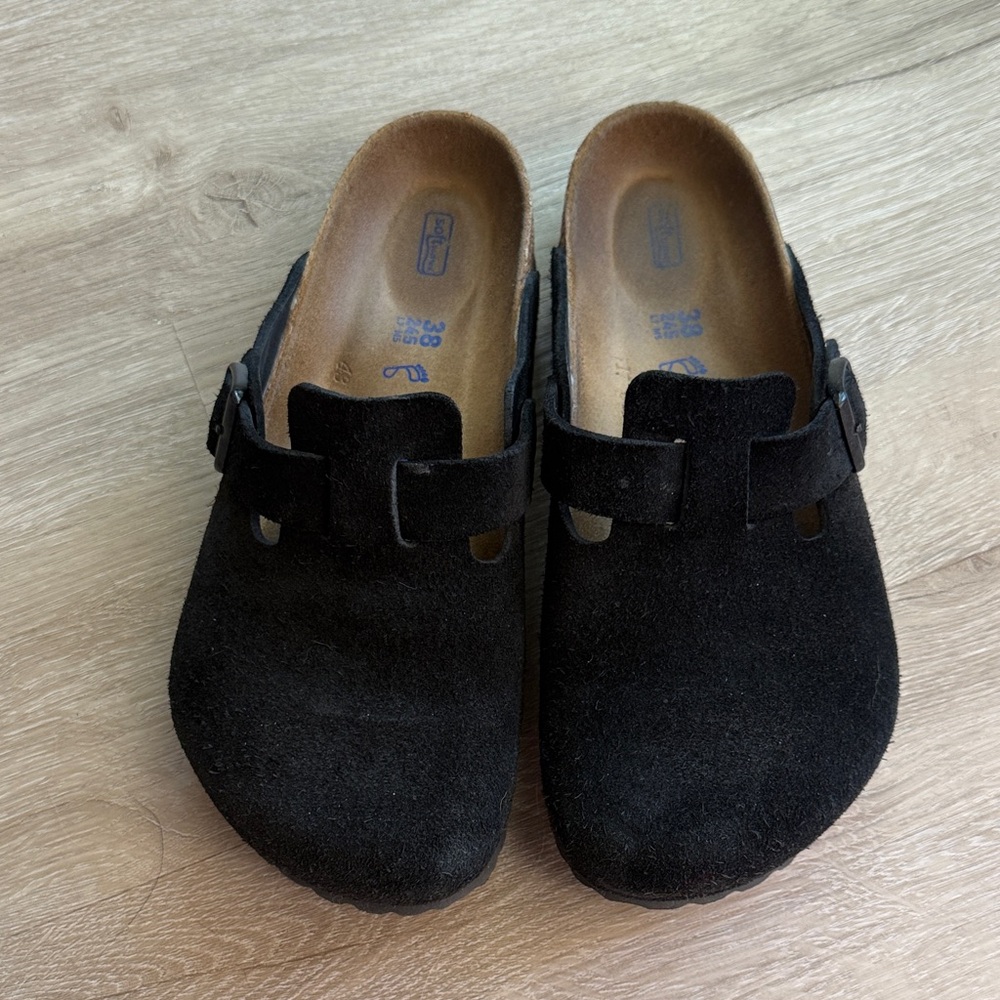 Birkenstock Soft Footbed: Black Suede - Picture 2 of 8